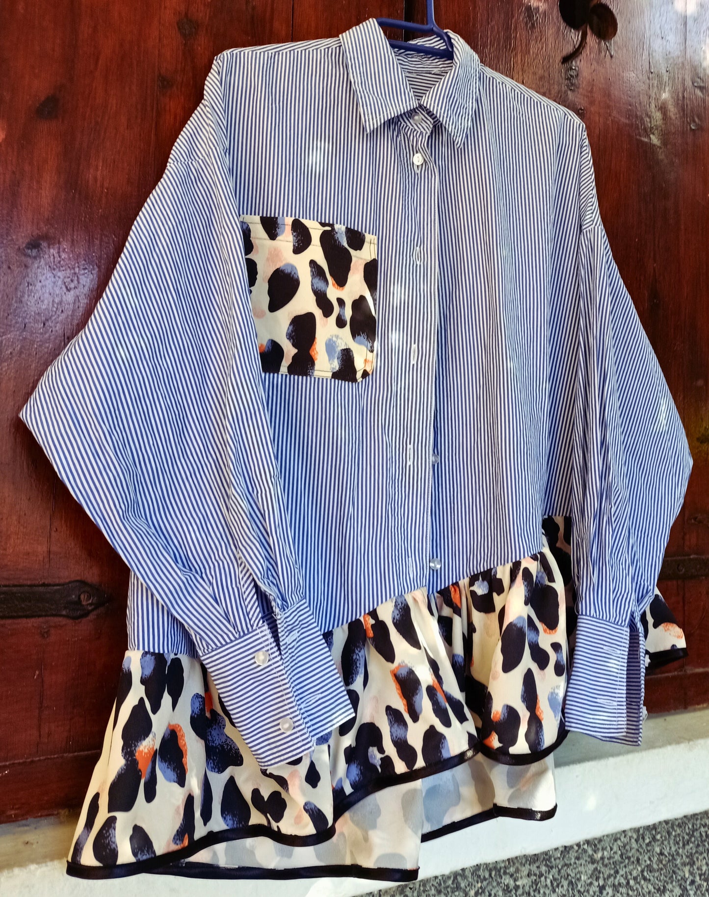 CAMISA RAYAS Y ANIMAL PRINT